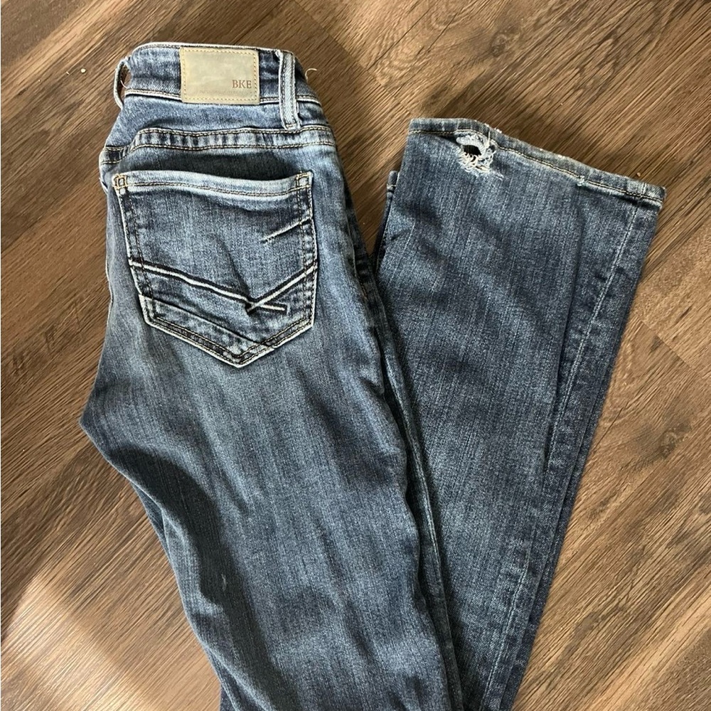 BKE Women's Dark Blue Straight Leg Jeans